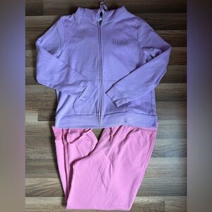 PINK VS Pink Joggers & Lavender Rhinstone Zip-Up Hoodie